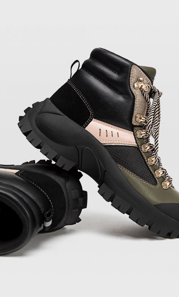 Botines planos montana combinados 3 1