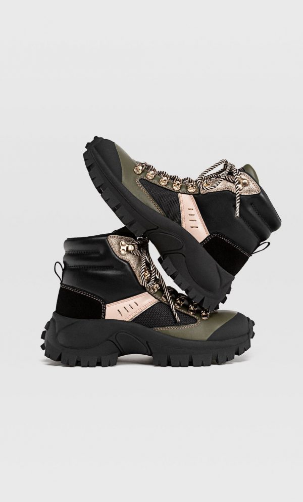 Botines planos montana combinados