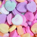 candy hearts pile