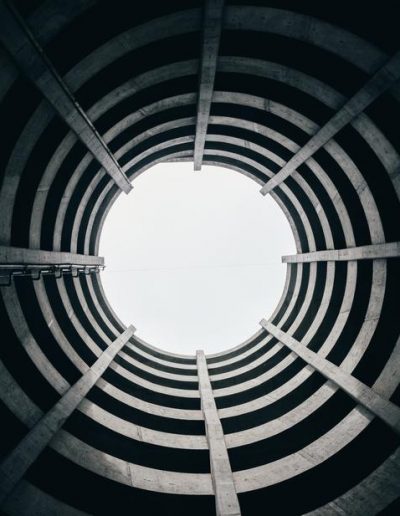 looking up in circlular architecture