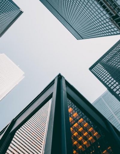 skyscrapers looking up